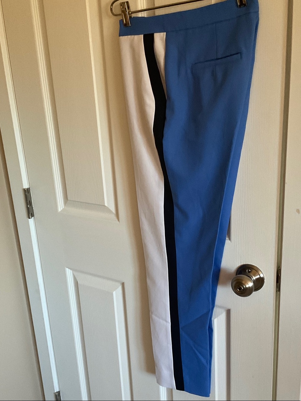 G/FORE Blue Colorblock Chinos with White Panel and Black Stripe